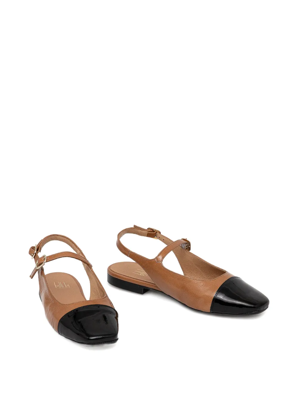 BILLI BI Slingback ballerina's met bewerkte neus Bruin