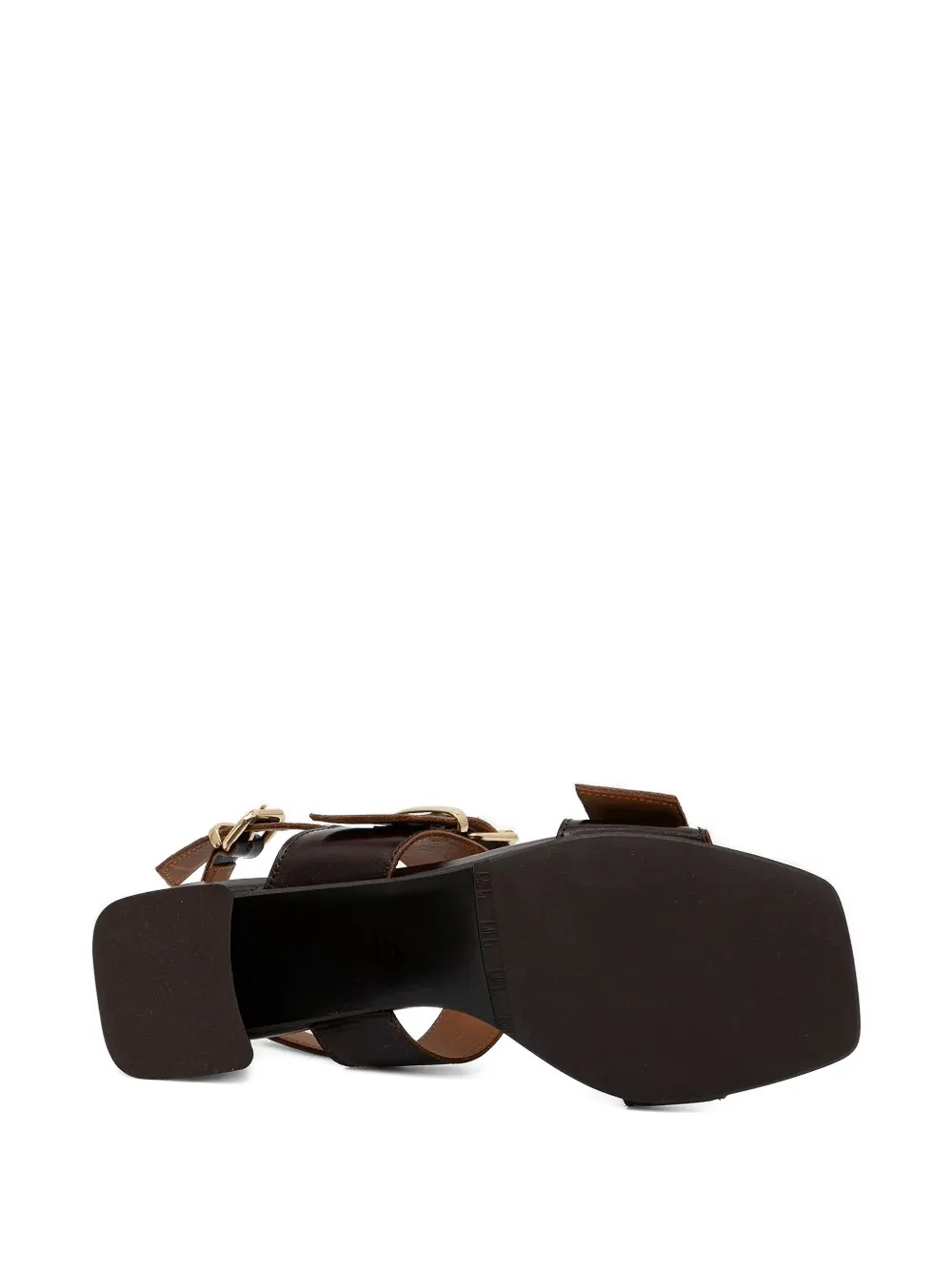 Billi Bi Buckle-detail Block-heel Sandals In Brown