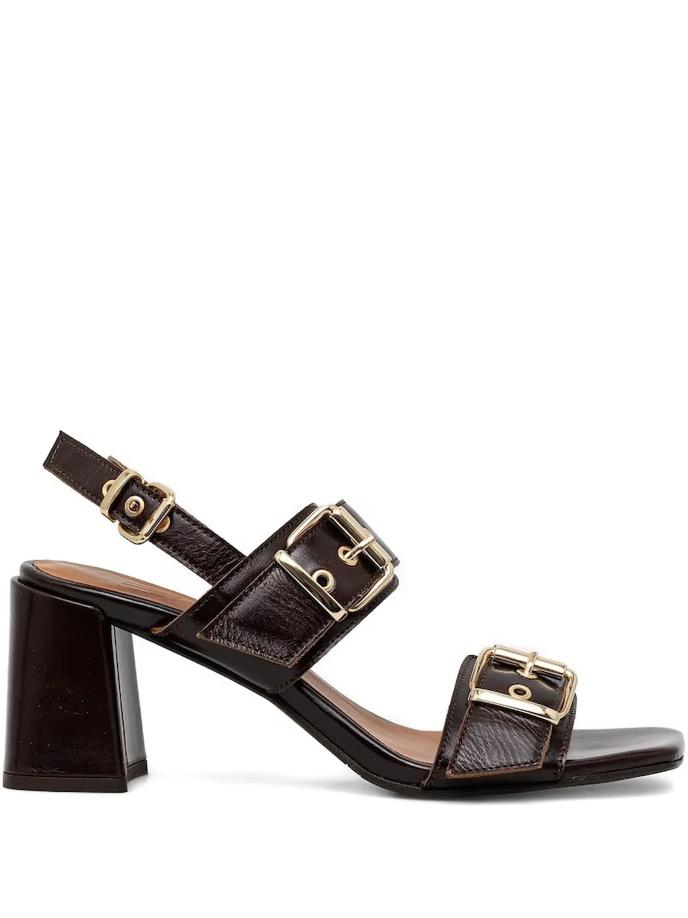 BILLI BI Sandalen met gespdetail en blokhak Bruin