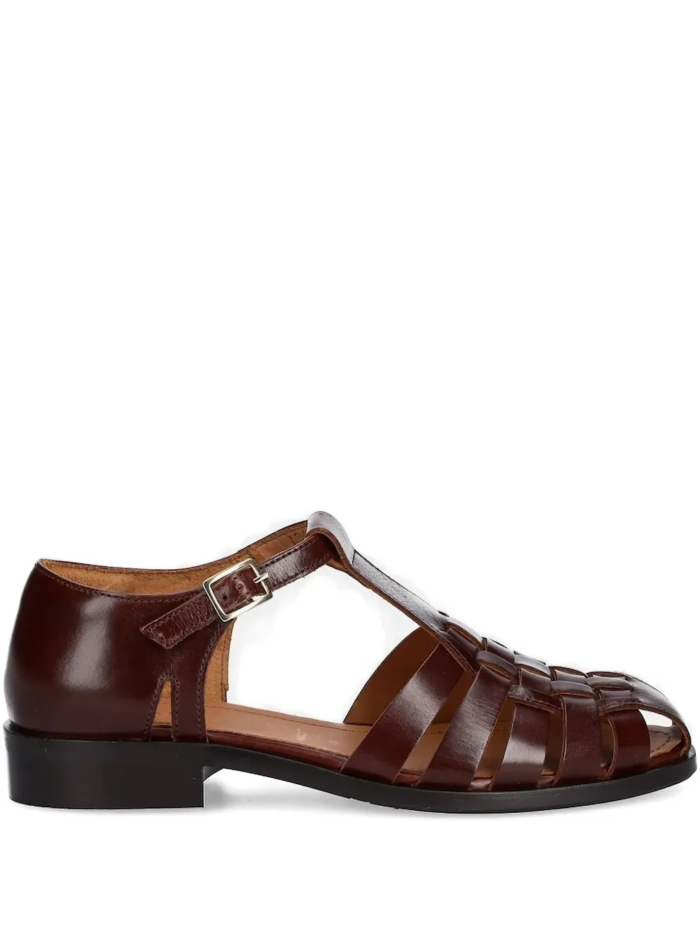 BILLI BI Geweven leren gekooide sandalen Bruin