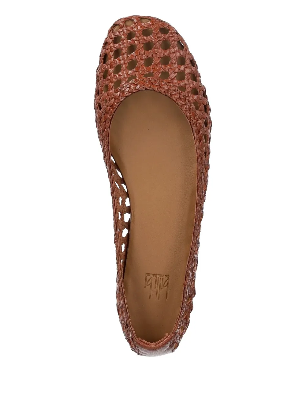 Billi Bi Woven Leather Ballet Flats In Brown