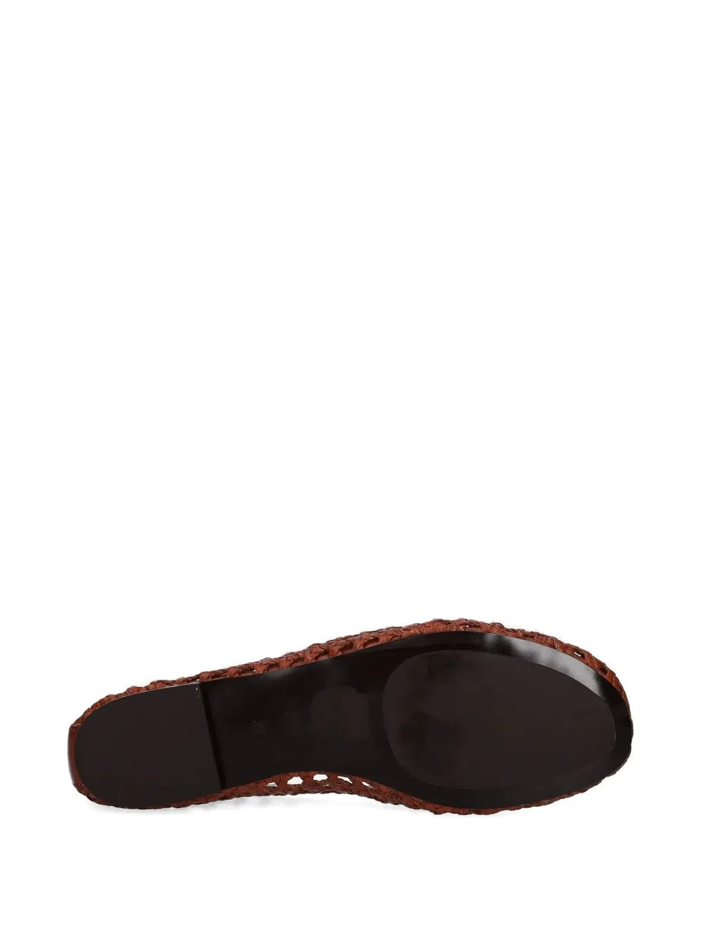 Billi Bi Woven Leather Ballet Flats In Brown