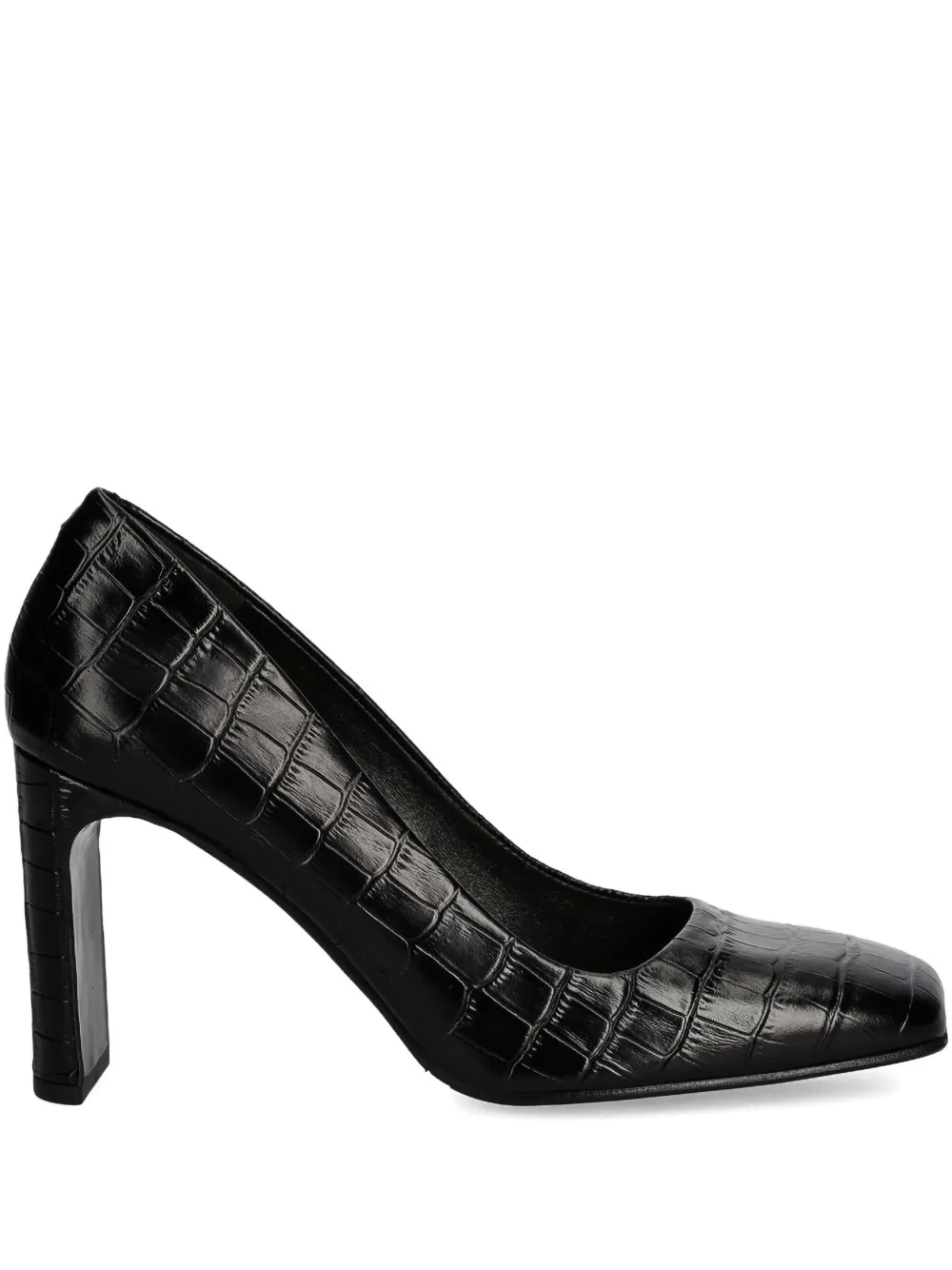 BILLI BI 70mm crocodile-embossed heeled pumps | Black | Image 1