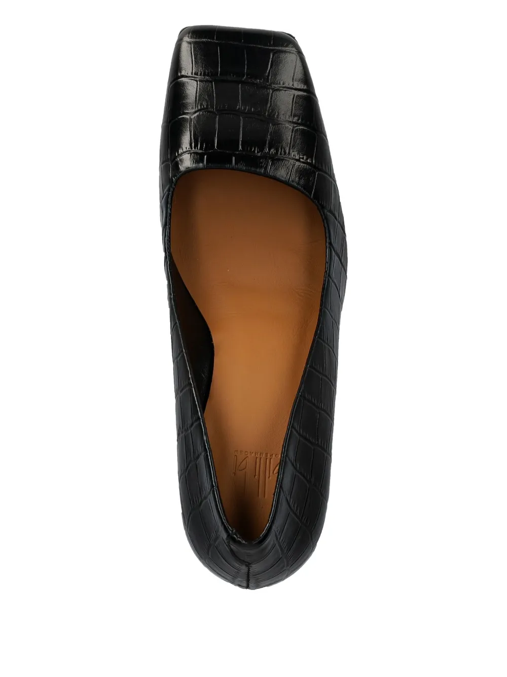 BILLI BI 70 mm pumps met krokodillen-reliëf Zwart