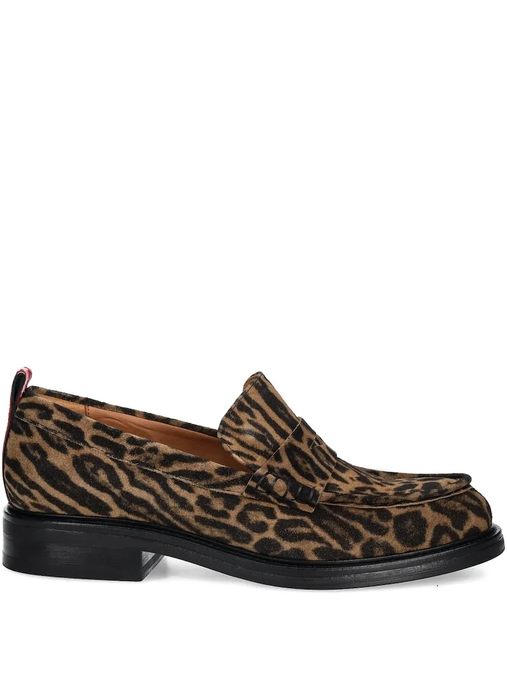Billi Bi Leopard-print Loafers In Brown