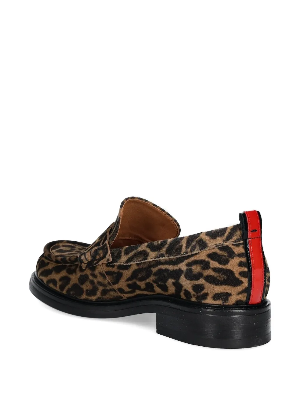 Billi Bi Leopard-print Loafers In Brown