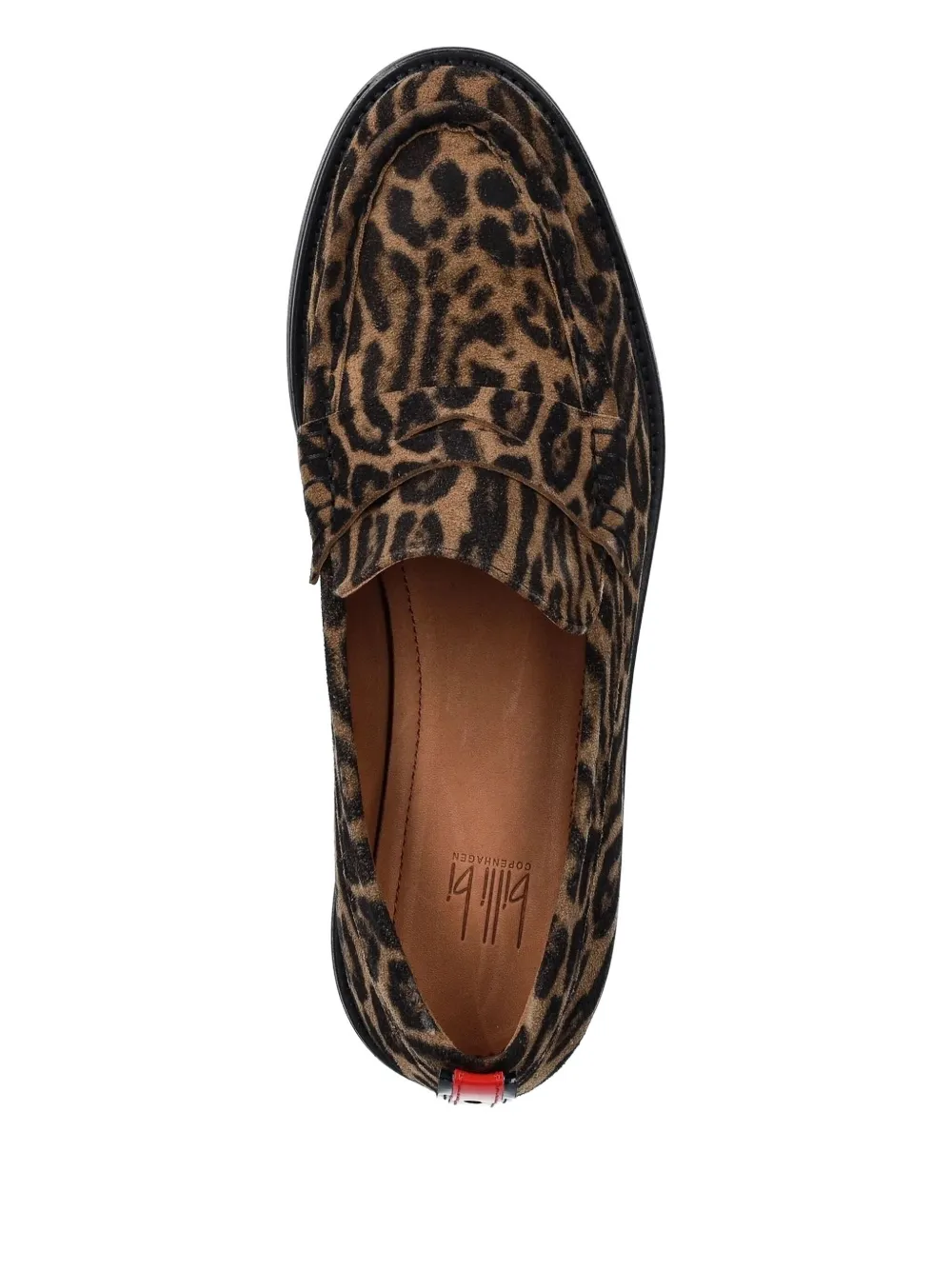 Billi Bi Leopard-print Loafers In Brown