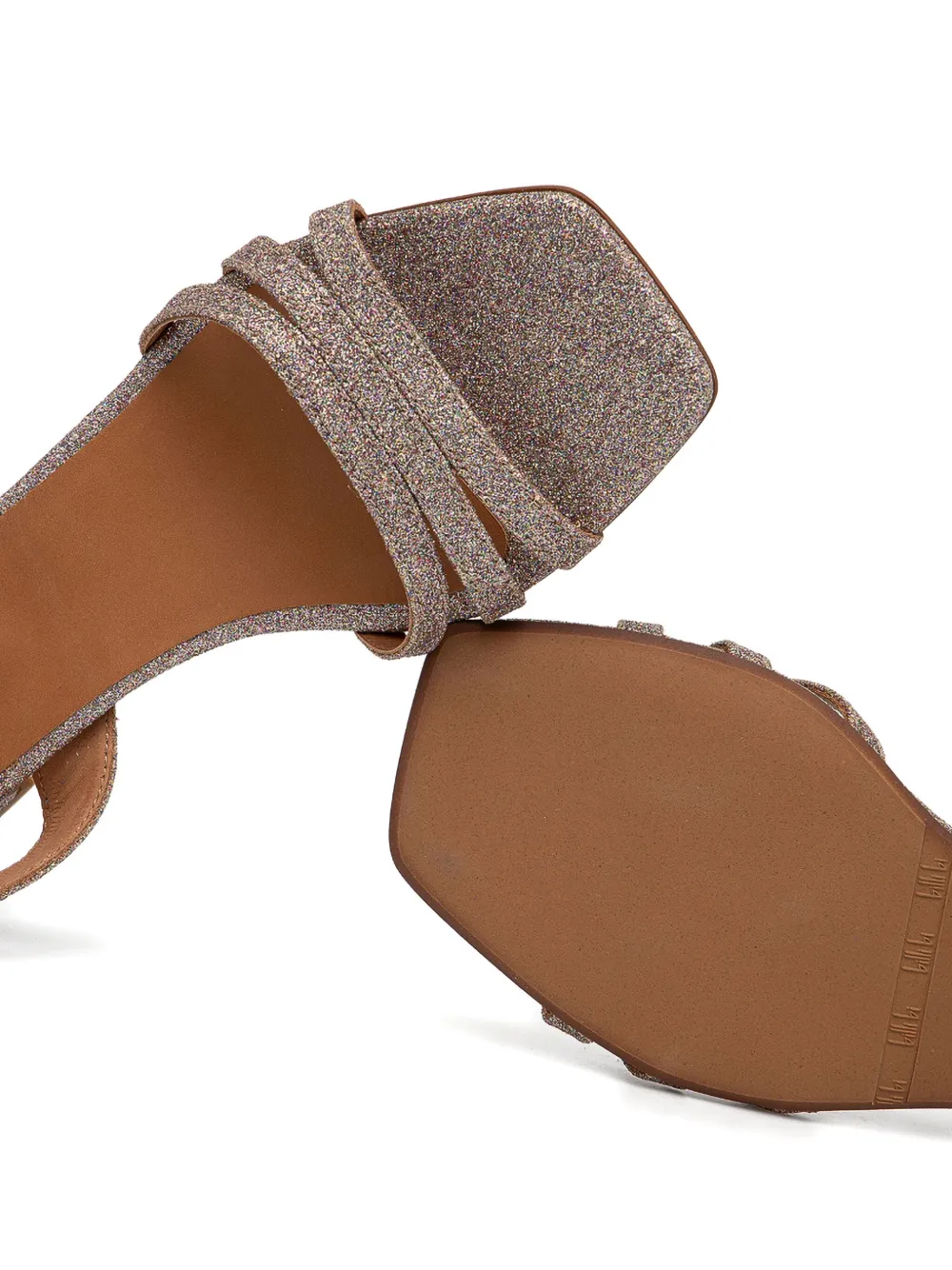 BILLI BI 35mm glitter block-heel sandals Pink