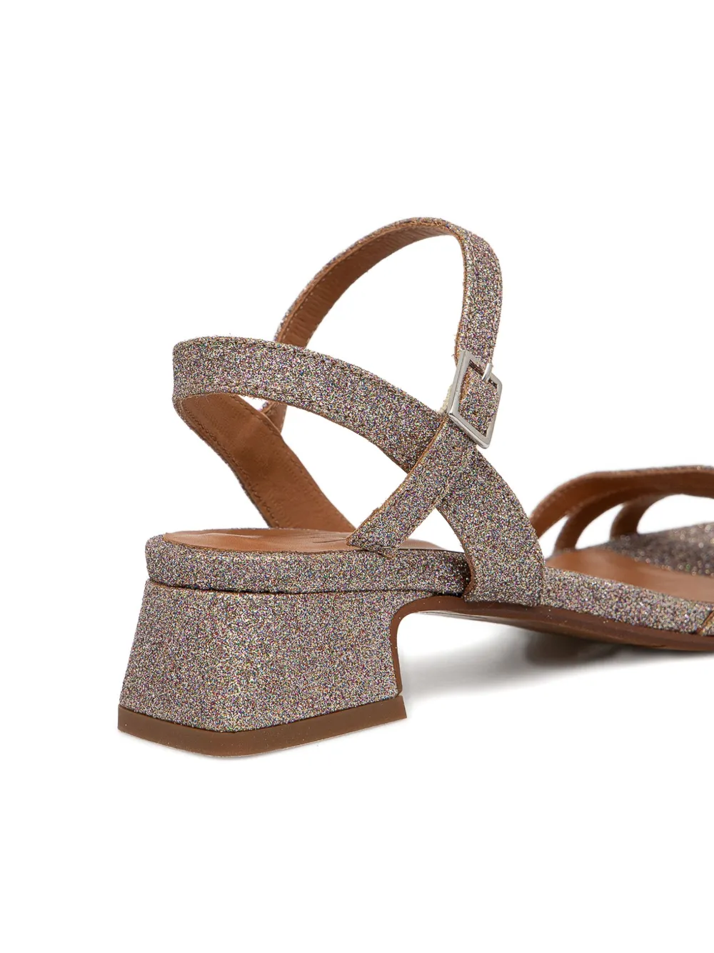 BILLI BI 35mm glitter block-heel sandals Pink