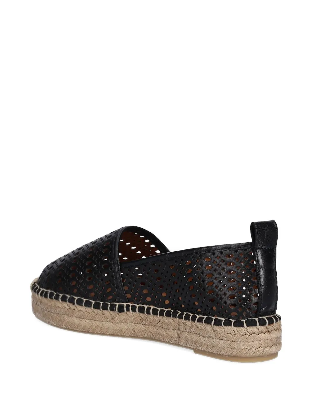Billi Bi Perforated-leather Espadrilles In Black