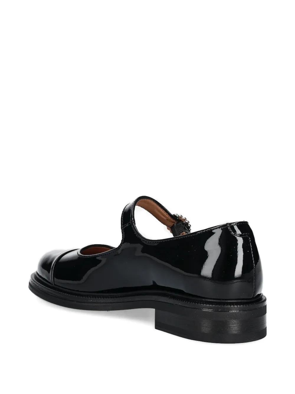 Billi Bi Buckle-embellished Patent Ballet Flats In Black