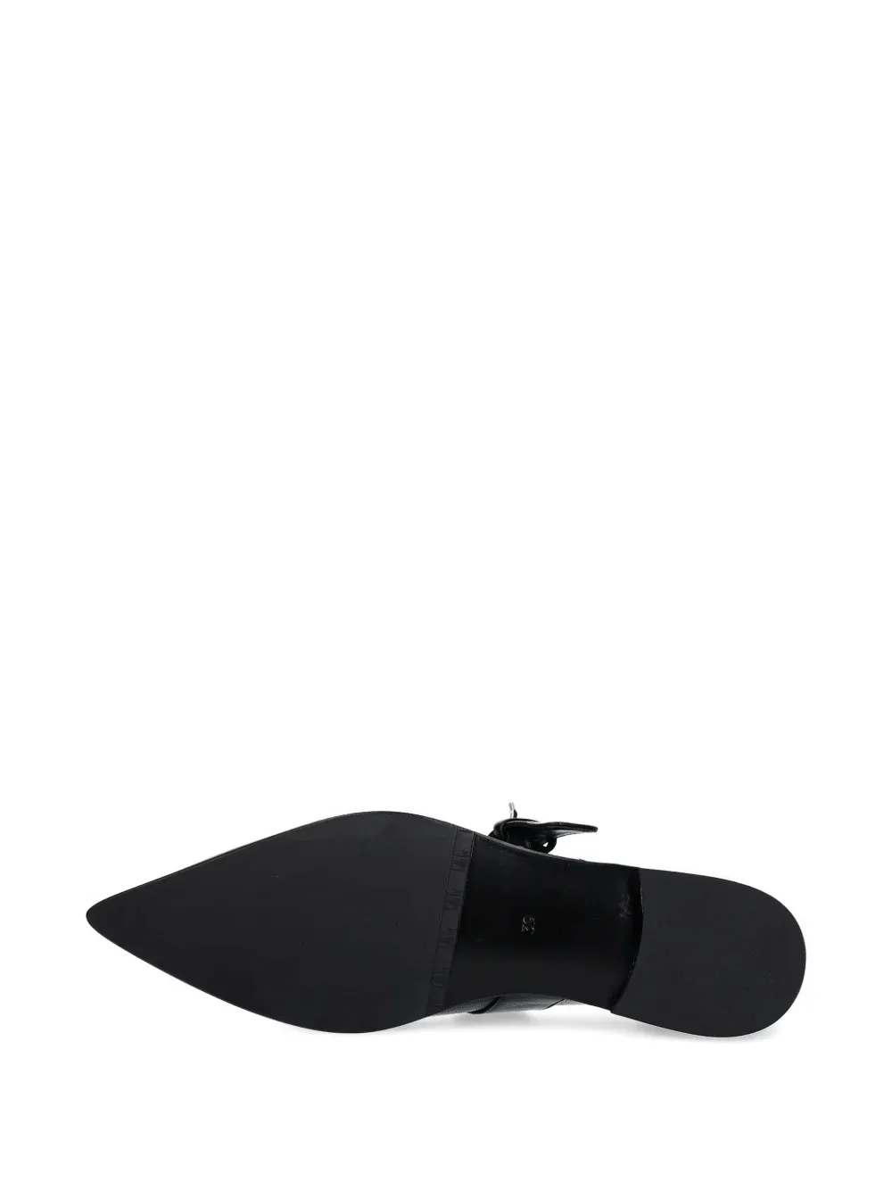 Billi Bi Pointed-toe Buckle Flat Pumps In Black