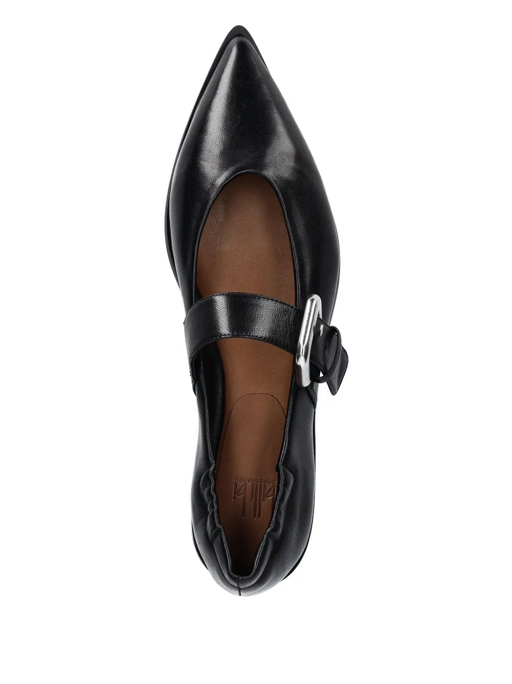 Billi Bi Pointed-toe Buckle Flat Pumps In Black