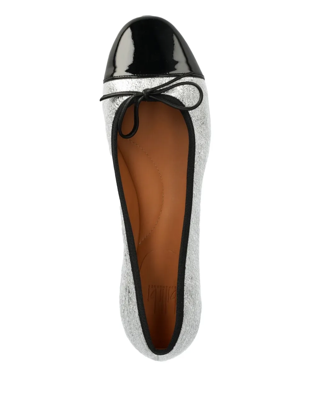 BILLI BI Metallic ballerina's met strik Zilver