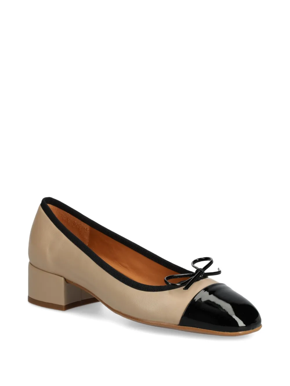Billi Bi 35mm Bow-detail Block-heel Pumps In Brown