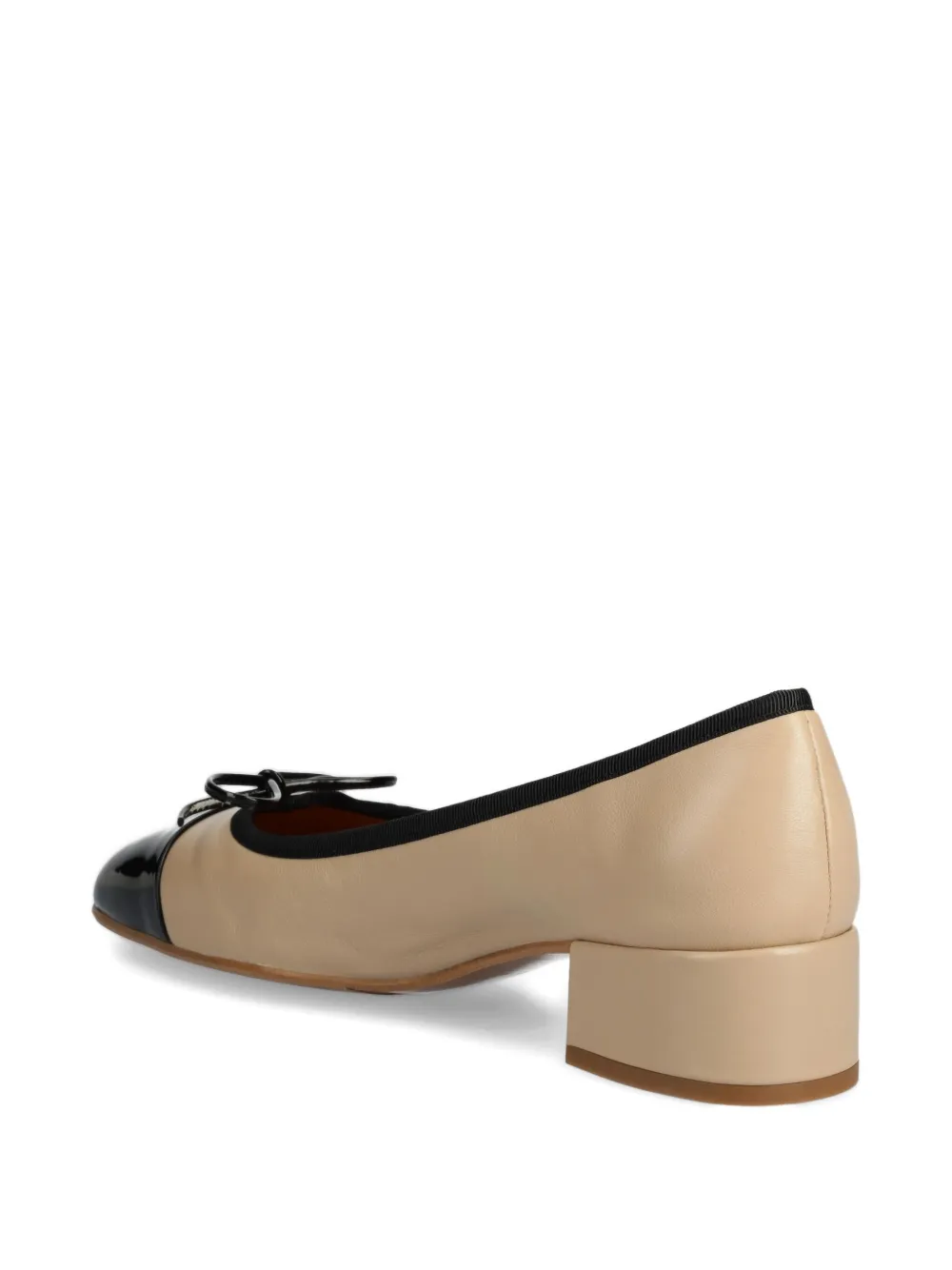 Billi Bi 35mm Bow-detail Block-heel Pumps In Brown