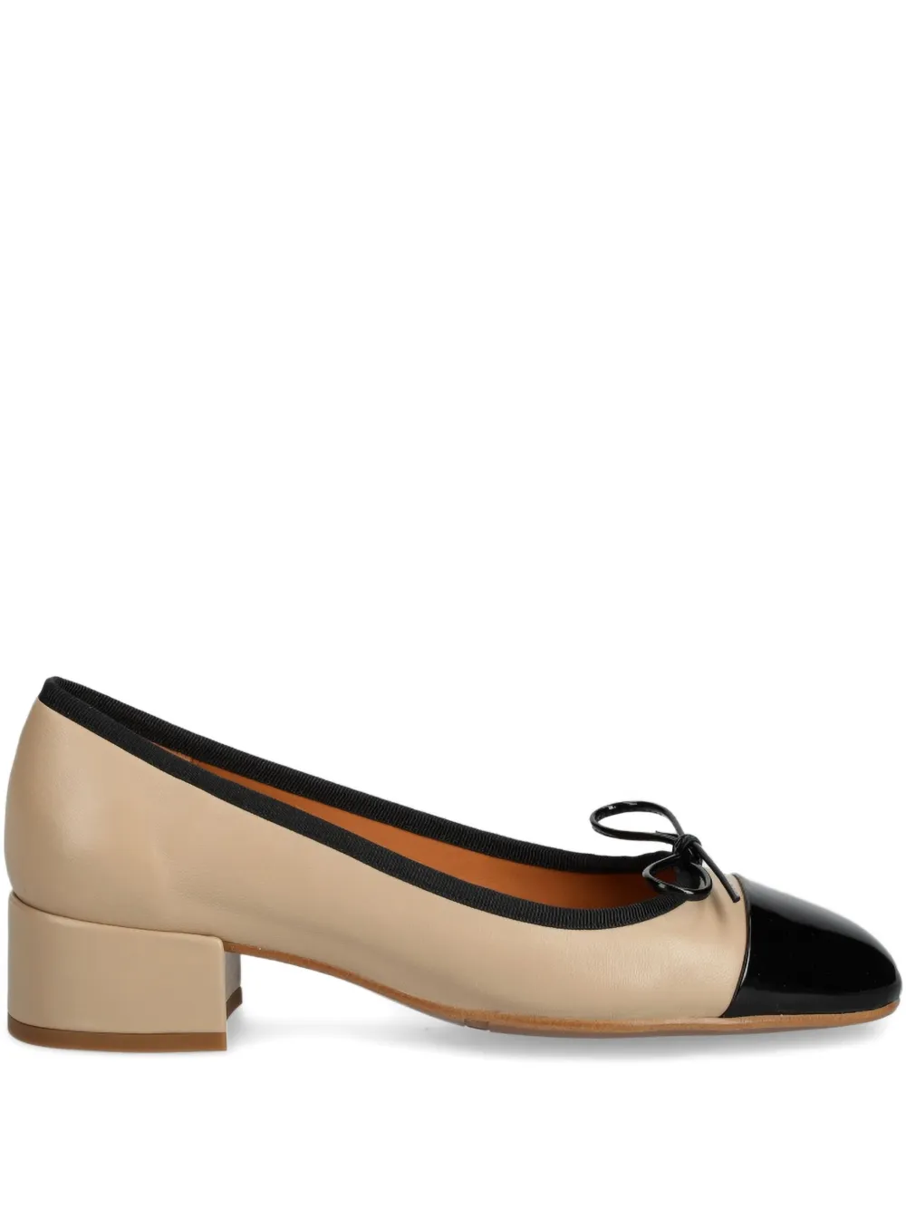 Billi Bi 35mm Bow-detail Block-heel Pumps In Brown