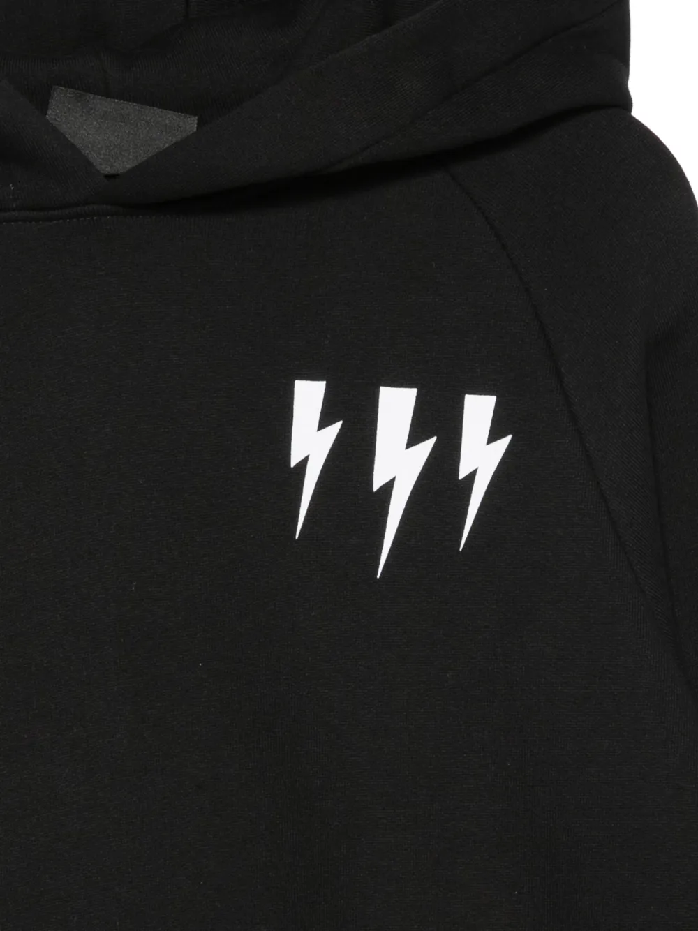 Neil Barrett Kids Hoodie met bliksemflitsprint Zwart
