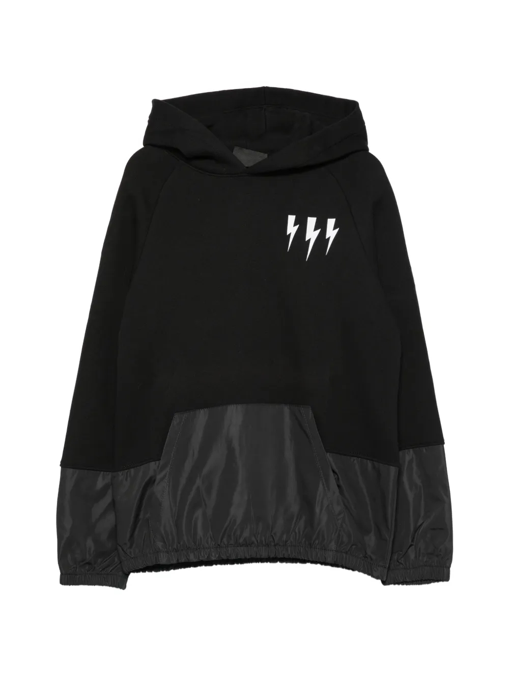 Neil Barrett Kids Thunderbolt-print hoodie - Nero