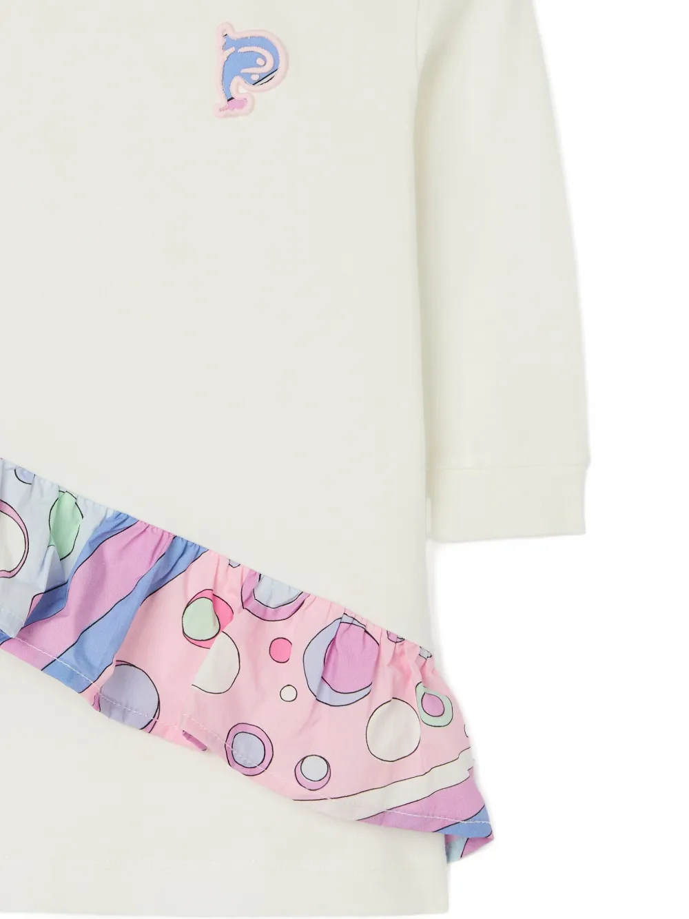 PUCCI Junior Jersey jurk met Fontane-print Wit