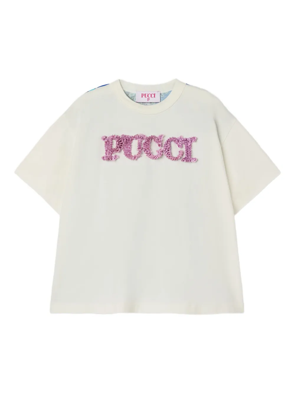PUCCI Junior T-shirt met geborduurd logo Wit