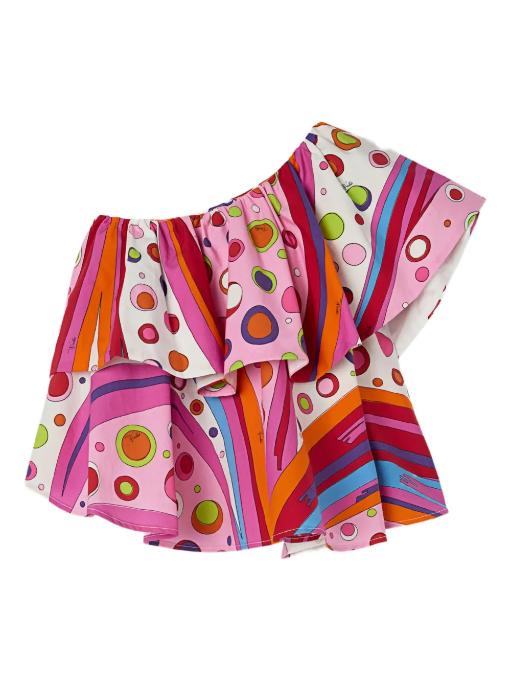 PUCCI Junior Fontane-print ruffled one-shoulder top | Girls Blouses | Image 2