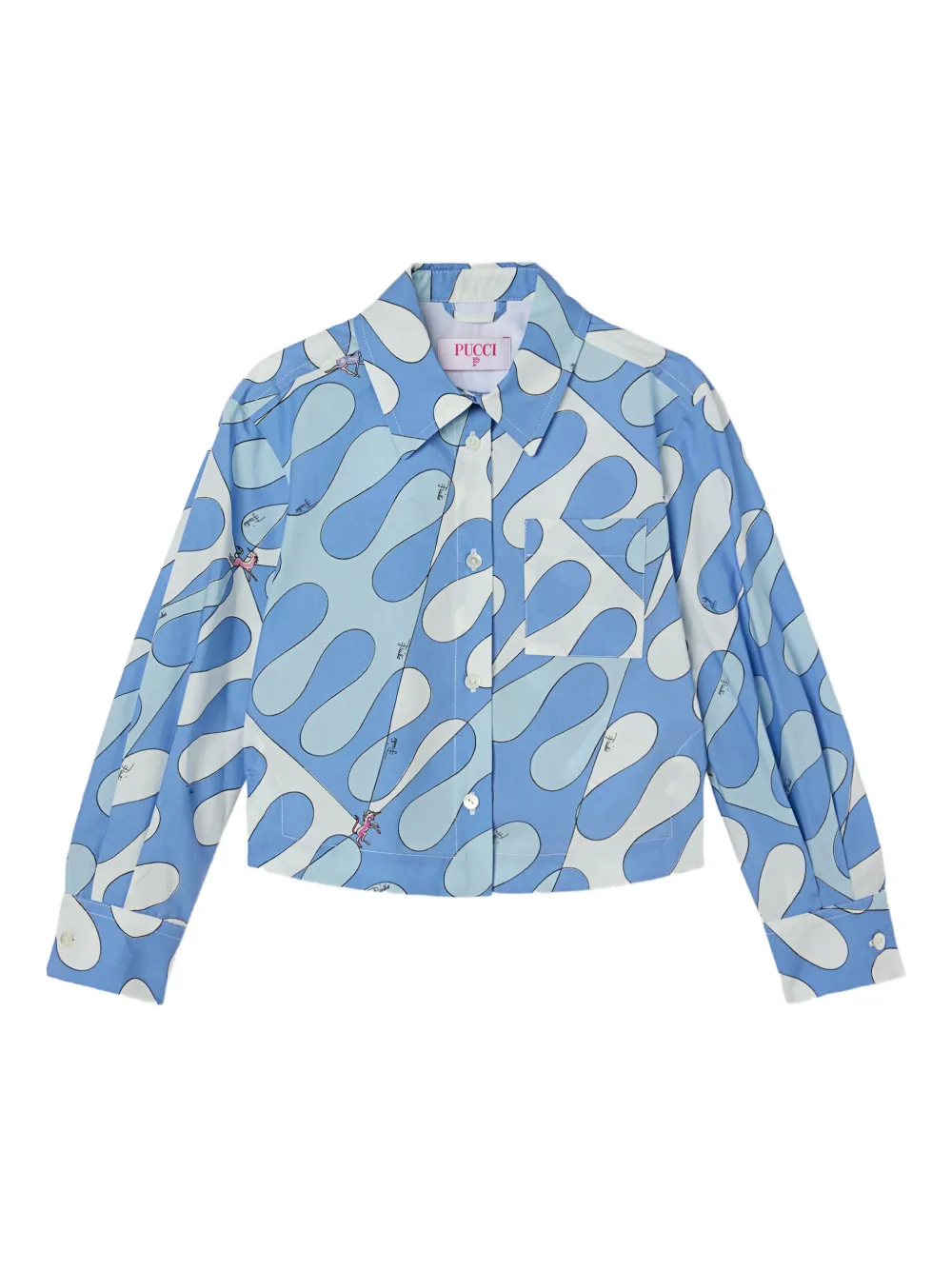 PUCCI Junior Leocorno shirt met abstracte print Wit