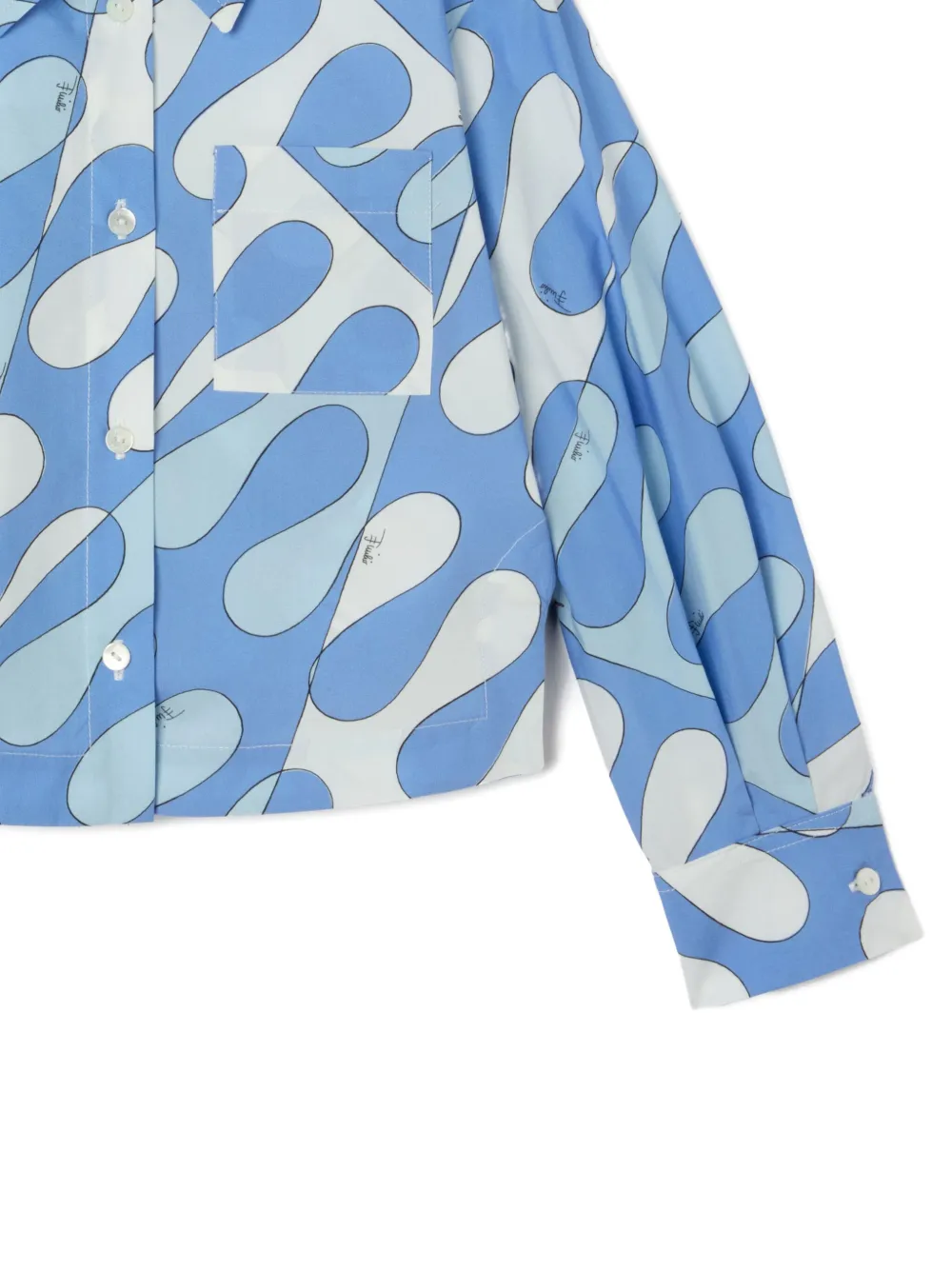 PUCCI Junior Leocorno shirt met abstracte print Wit