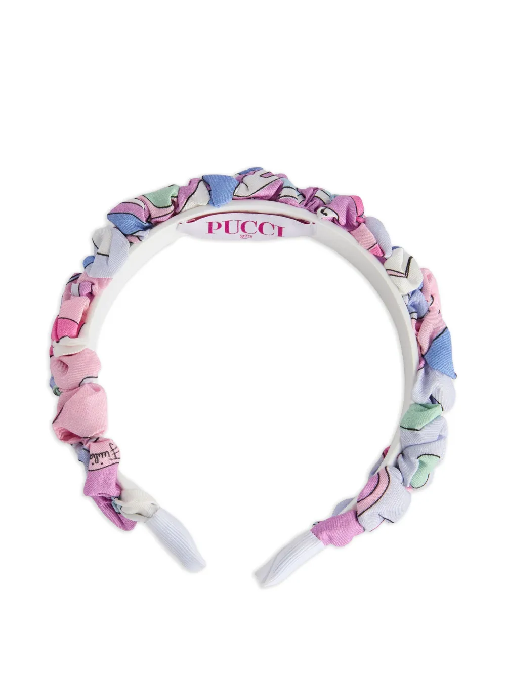 PUCCI Junior Fontane-print ruched hair band Roze