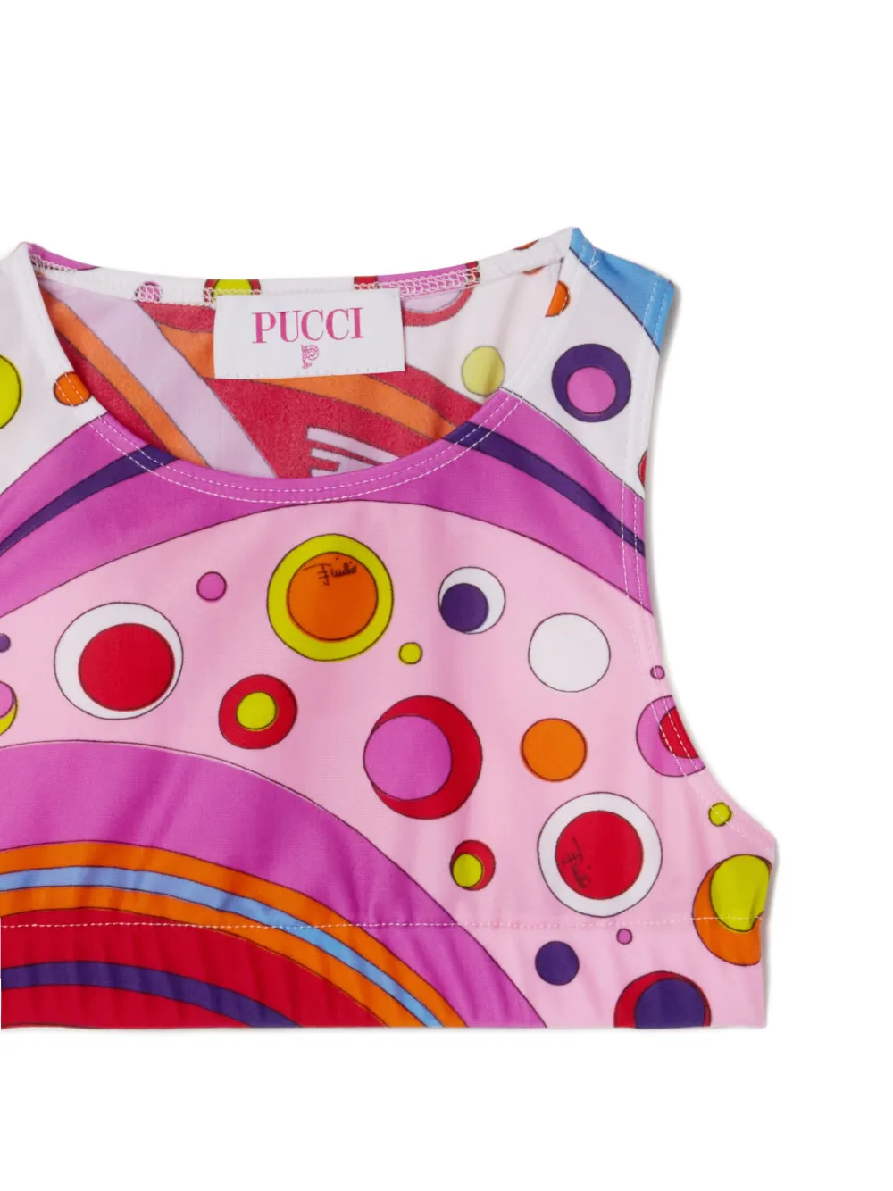 Pucci Junior Fontane Graphic-print Crop Top In Multi