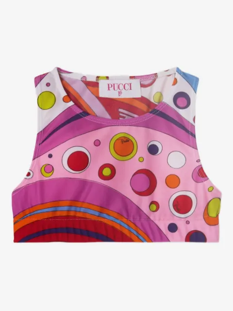 PUCCI Junior Fontane graphic-print crop top