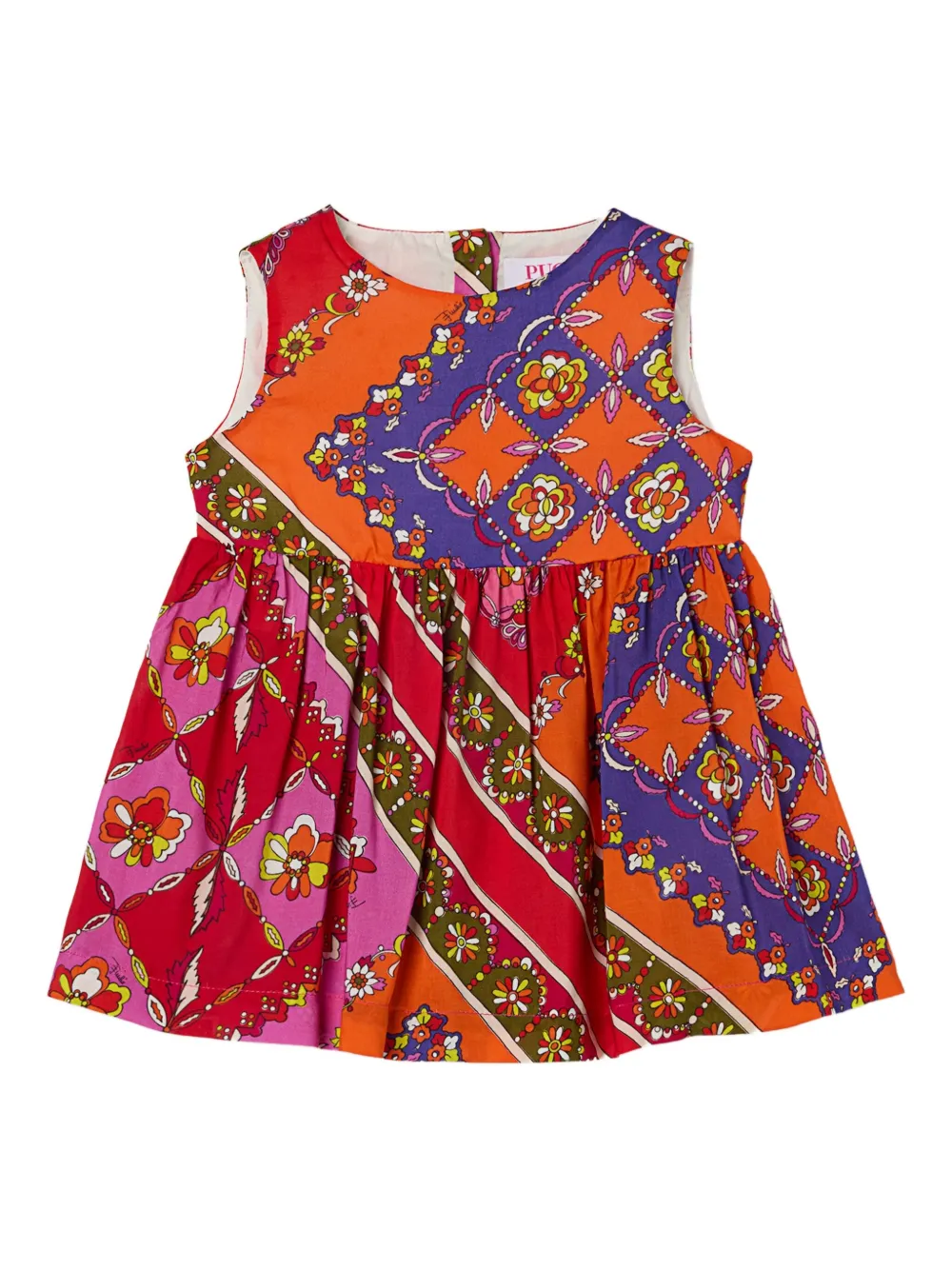 PUCCI Junior Mouwloze jurk met print Rood