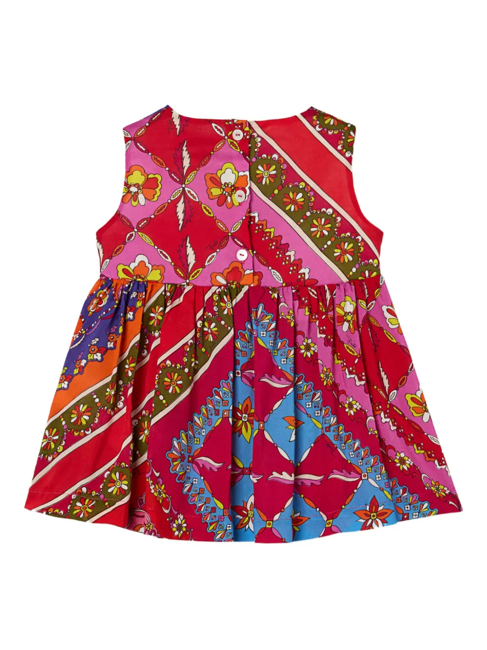 PUCCI Junior Mouwloze jurk met print Rood