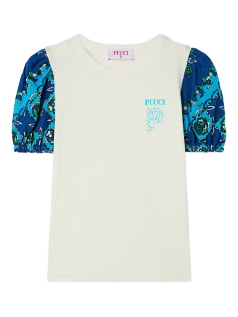 PUCCI Junior puff-sleeve printed T-shirt