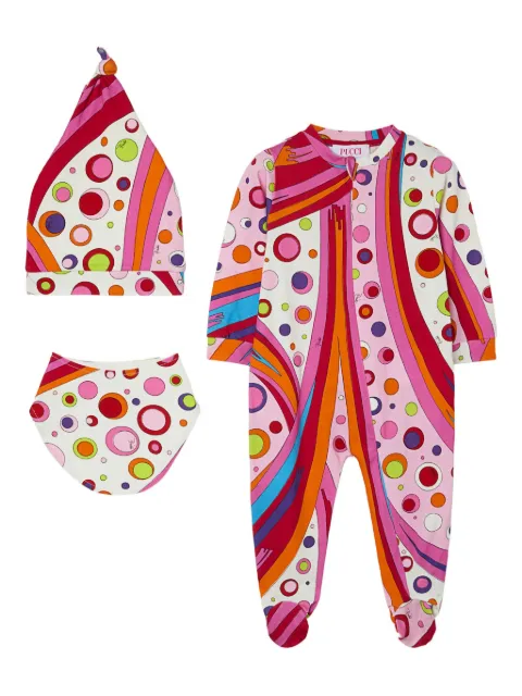 PUCCI Junior Fonatne print babygrow set