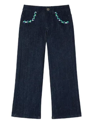 Fendi Kids Calça Jeans Com Logo FF Bordado | Azul | FARFETCH BR