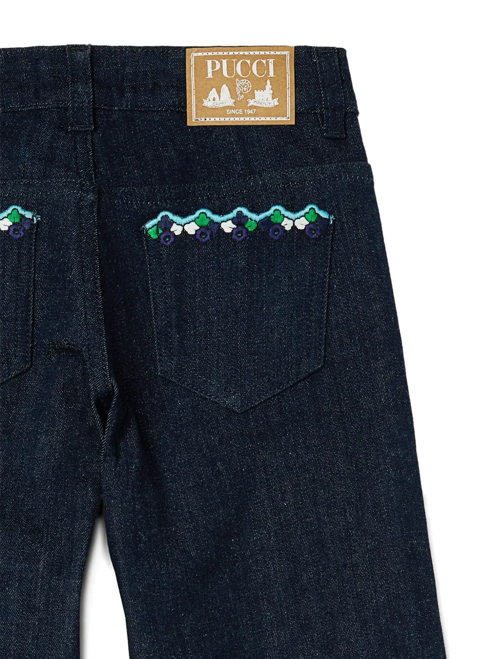 PUCCI Junior Jeans met borduurwerk Blauw
