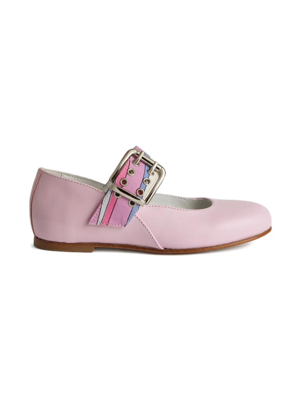 Pucci Junior Buckle-detail Ballet Flats In Pink
