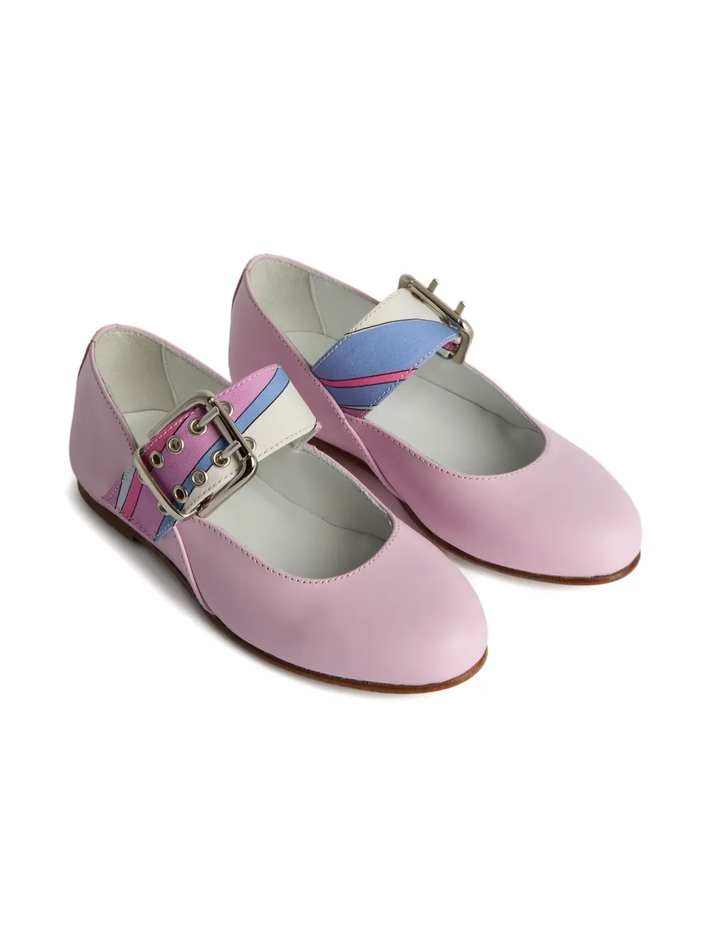 PUCCI Junior buckle-detail ballet flats Pink