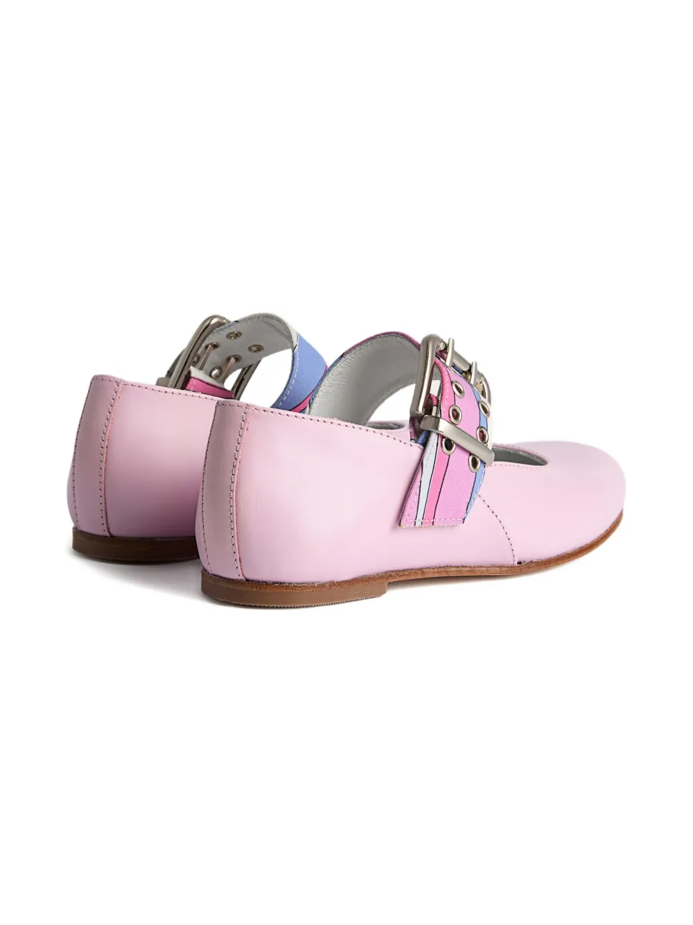 PUCCI Junior buckle-detail ballet flats Pink