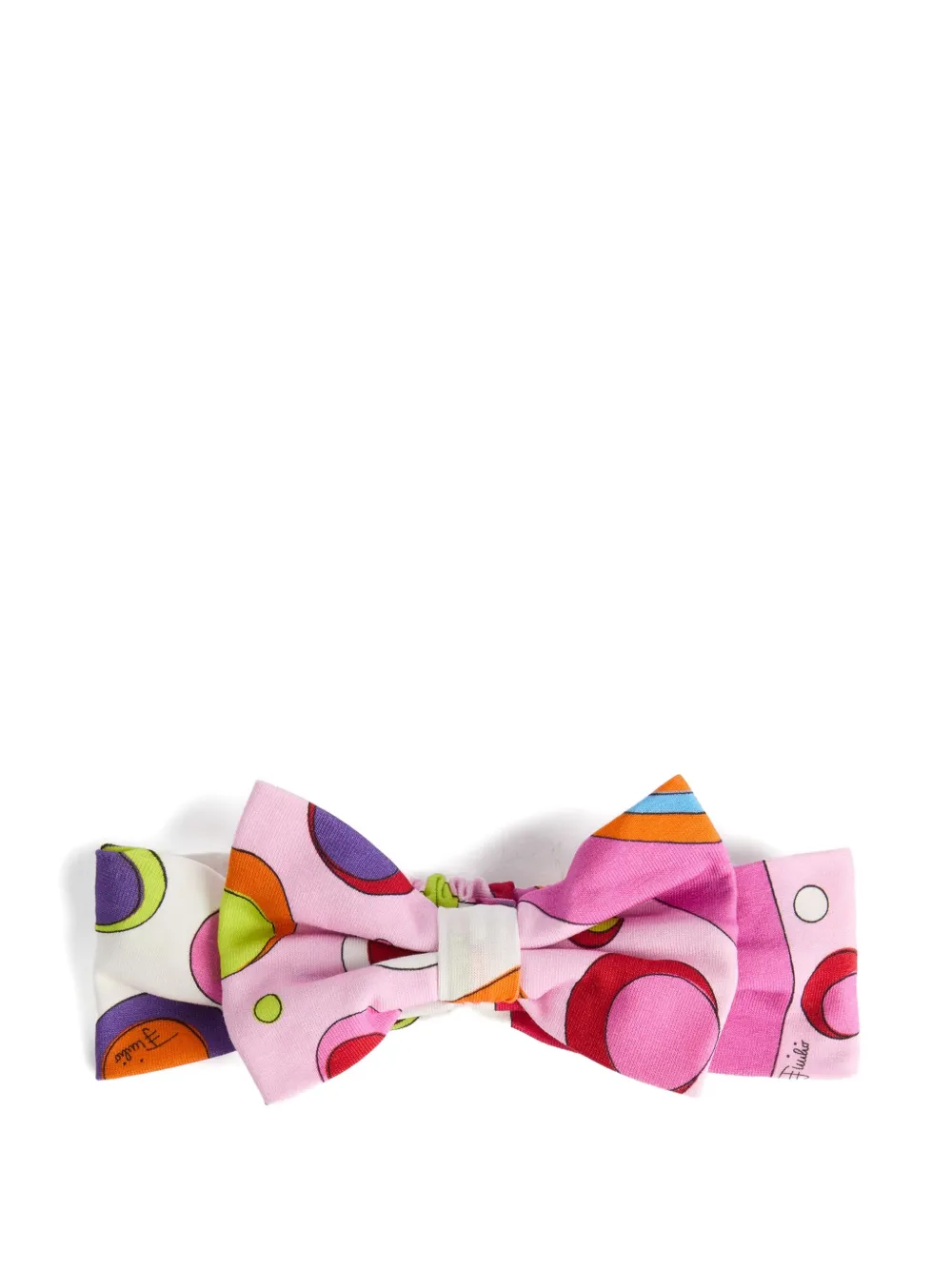 PUCCI Junior Iride print bow head band Roze