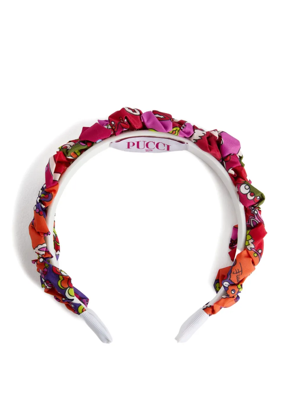 PUCCI Junior Festa printed gathered hair band Rood