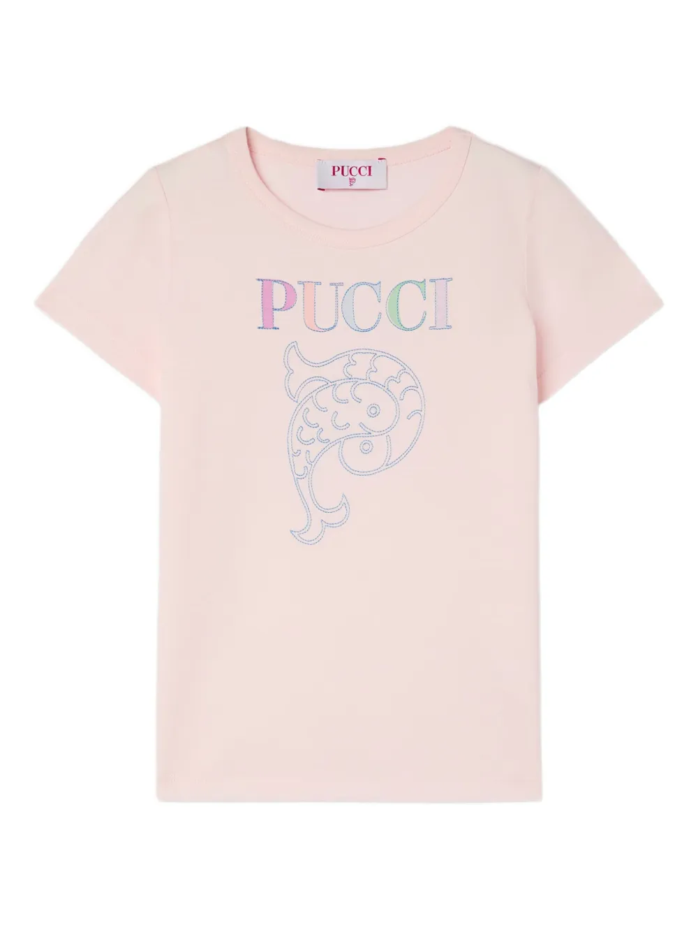 PUCCI Junior T-shirt met geborduurd logo Roze