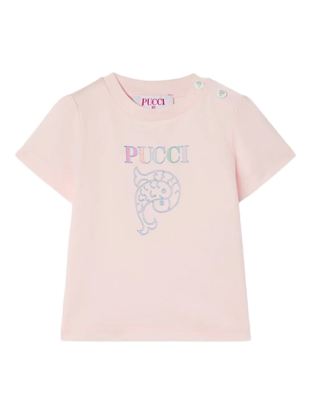 PUCCI Junior T-shirt verfraaid met logo Roze