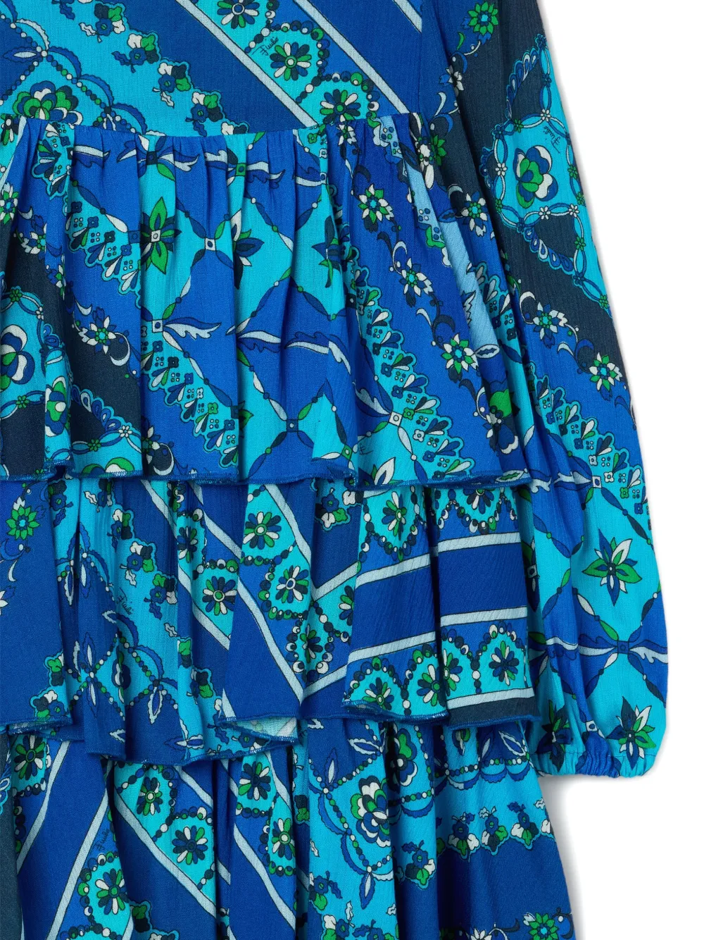 PUCCI Junior Gelaagde Festa jurk met print Blauw