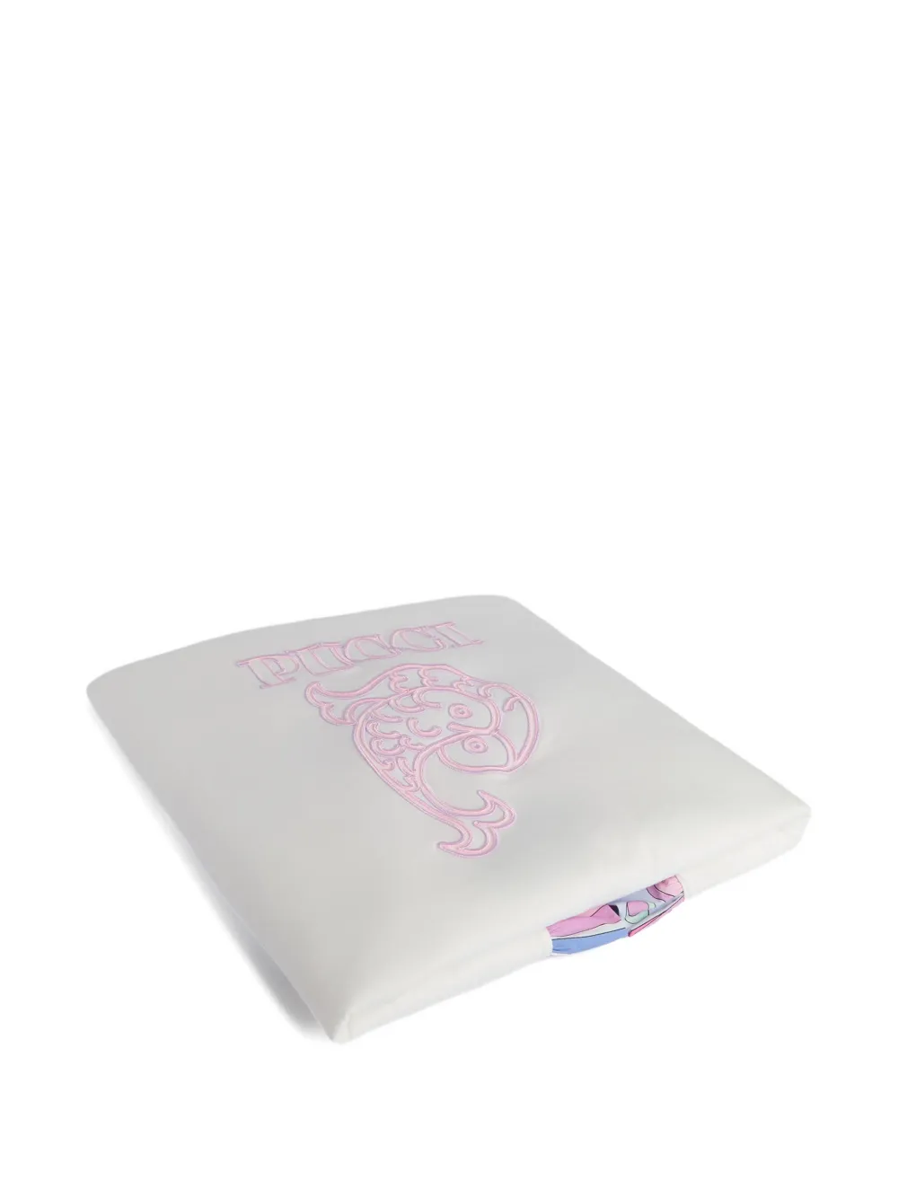 PUCCI Junior Katoenen deken met franje logo Beige