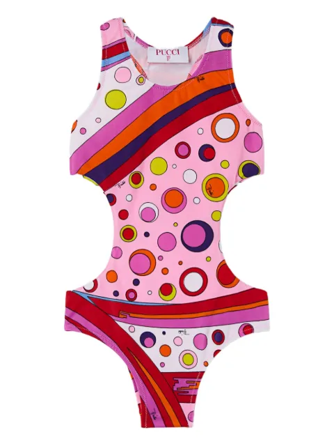 PUCCI Junior Fontane-print one-piece swimsuit