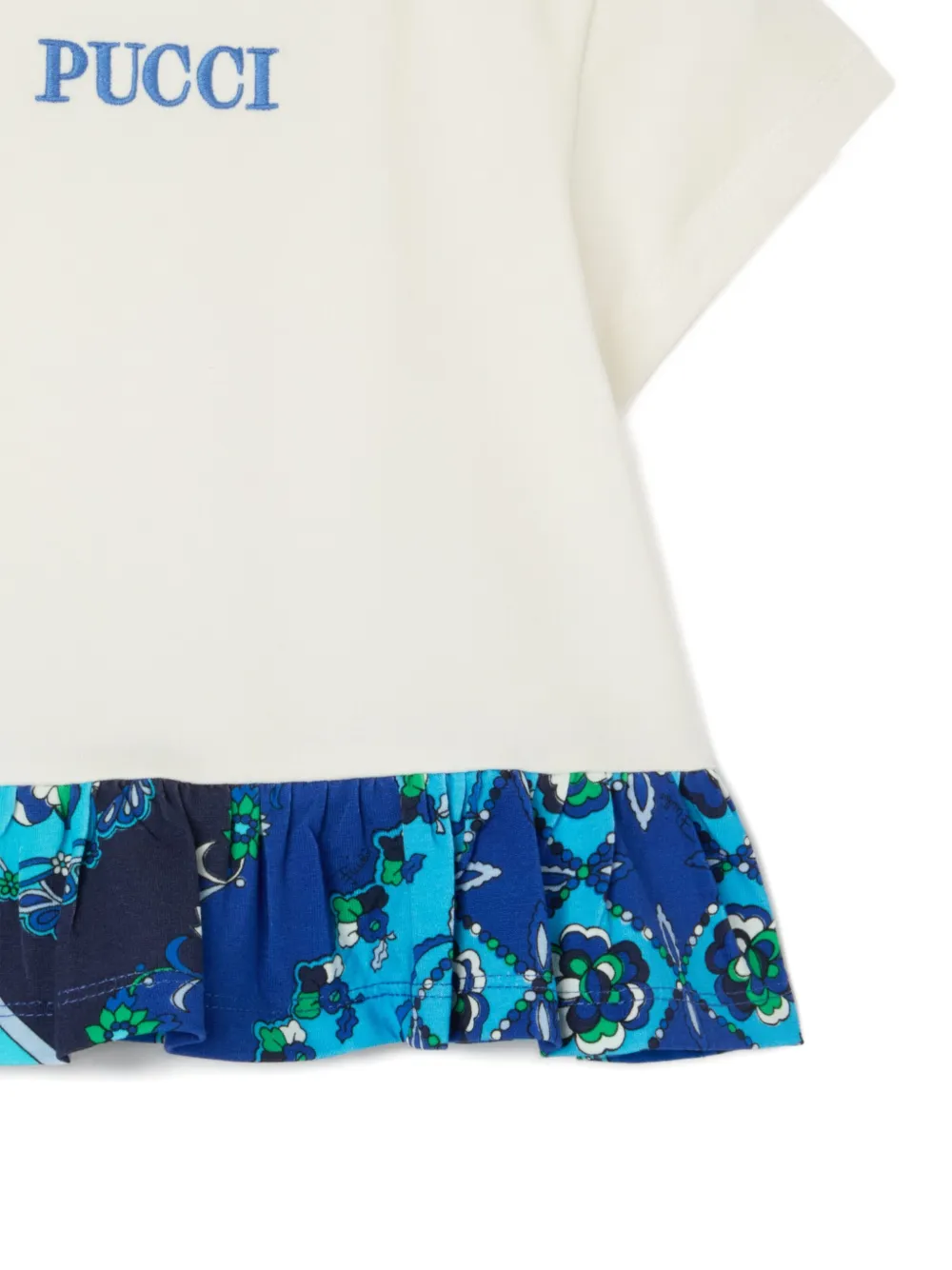 Pucci Junior Graphic-print Ruffled T-shirt In White