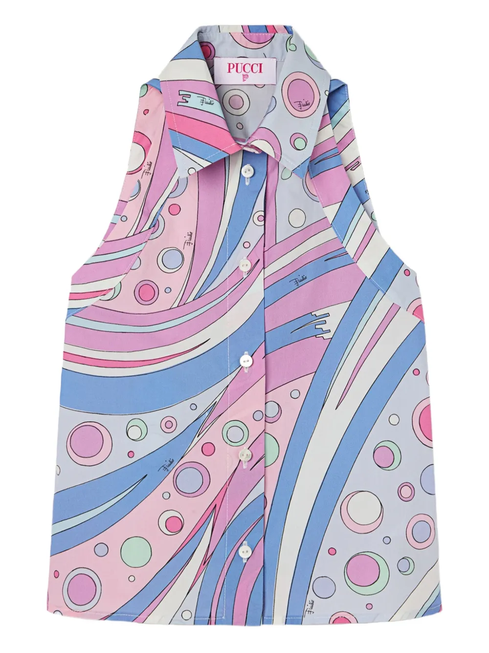 PUCCI Junior Fontane-patterned sleeveless shirt | rose | Image 1
