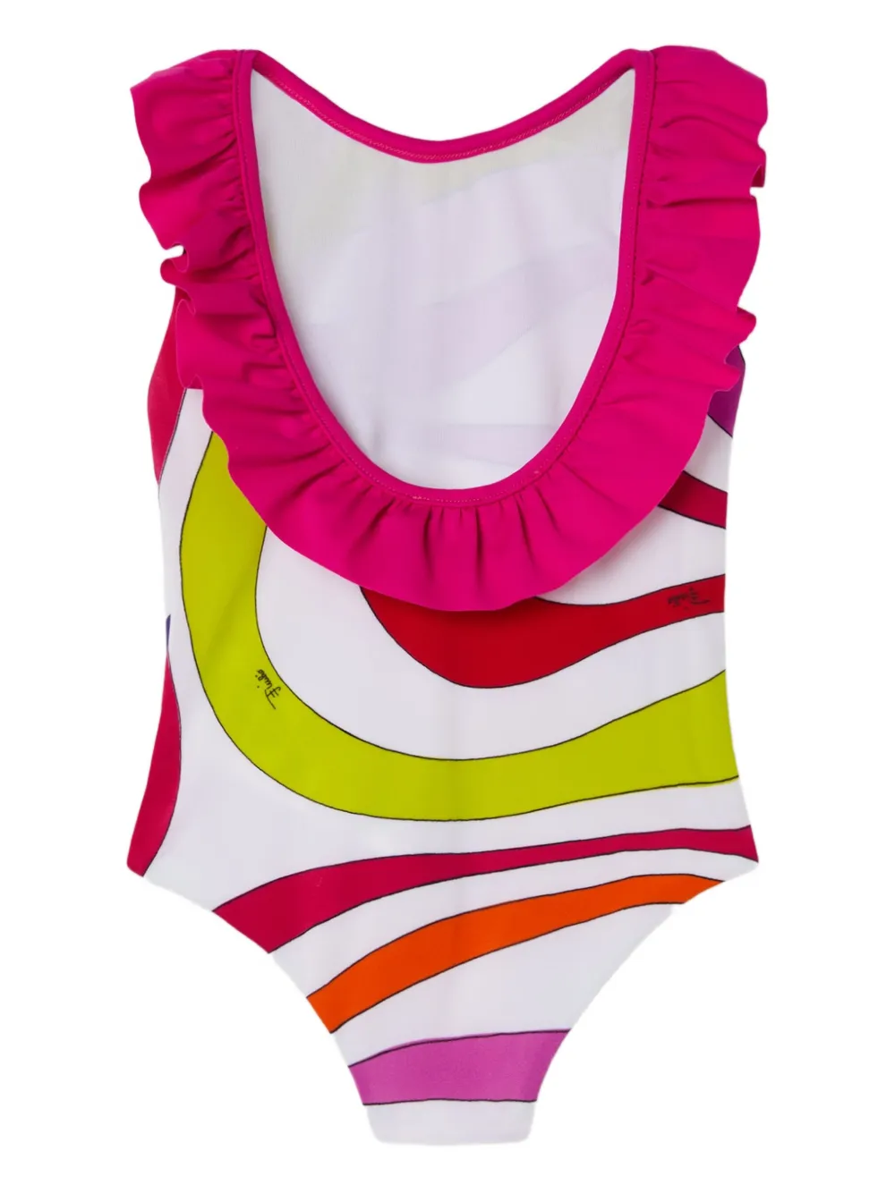 PUCCI Junior Badpak met Marmo-print en ruches Wit